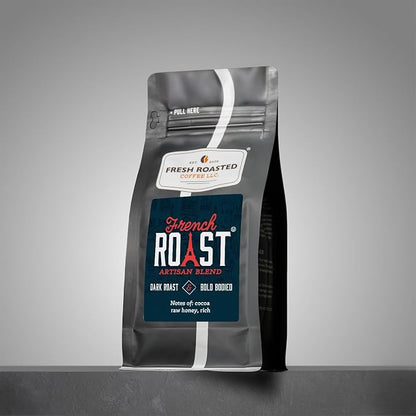 Fresh Roasted Coffee, French Roast Whole Bean Coffee, Dark Roast, Kosher, 12 oz