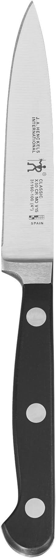 HENCKELS Classic Razor-Sharp 2-Piece Knife Set, Santoku Knife 5 Inch, Paring Knife, German Engineered Informed by 100+ Years of Mastery, Black/Stainless Steel