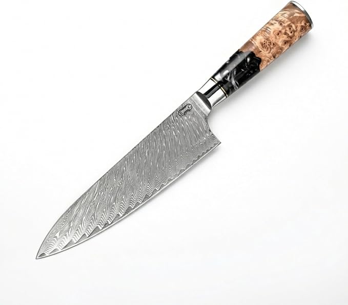 Tidal Black - 8" Chef Knife - Damascus