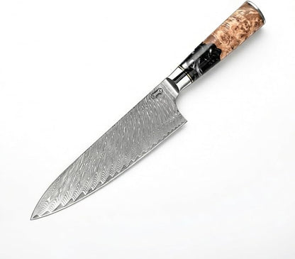 Tidal Black - 8" Chef Knife - Damascus