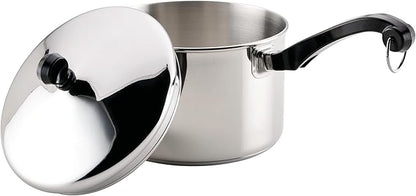 Farberware Classic Series Stainless Steel Sauce Pan with Lid, 3-Quart, Stainless Steel Pans, Induction Cookware
