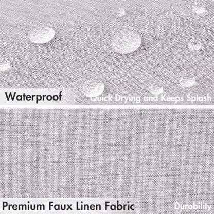 MIULEE 72"x84" Extra Long Scalloped Linen Shower Curtain Lavender