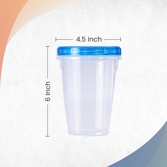 RFAQK 24 Pack Freezer Storage Containers with Lids-32 OZ Soup Containers with Twist Top Lids-Meal Prep Quart Food Storage Containers with Screw Lid-Leak Proof Plastic Containers for Leftovers & Pantry