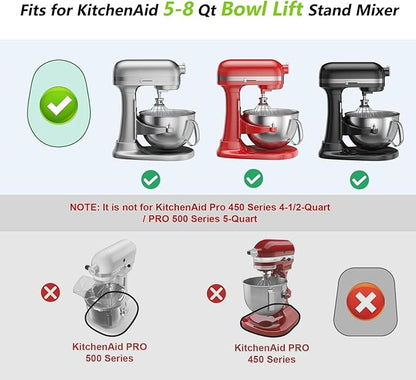 Bamboo Mixer Slider Compatible with KitchenAid 5-8 Qt Bowl Lift Stand Mixer, Appliance Sliding Mat Accessories and Attachments for Kitchen Aid, Countertop Moving Tray