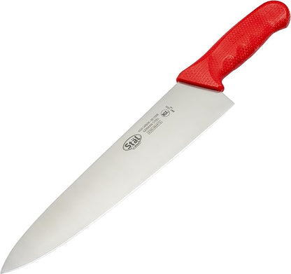 Winco 10" Commercial-Grade Chef's Knife with German Steel Blade, Red
