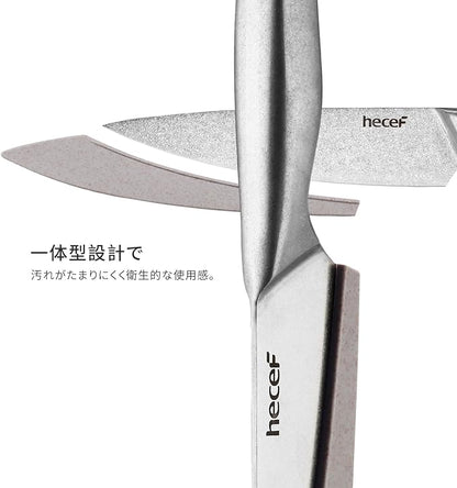 hecef Vintage Style Kitchen Knife Sets,Scratch Resistant Camping Matte Knives with 5 Slots Recycled Oxford Cloth Knife Roll Bag & Covers,Stonewashed High Carbon Stainless Steel Blades & Hollow Handle
