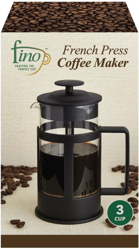 Fino French Press Coffee Maker, Brews Up to 3 Servings, 12-Ounce