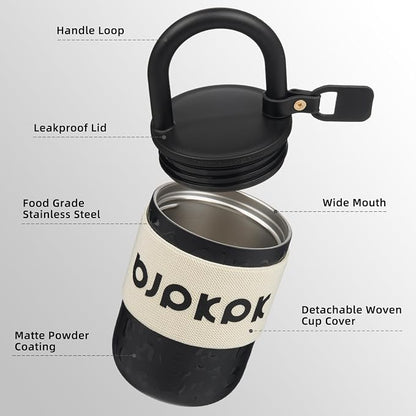 BJPKPK 10oz Insulated Tumbler With Lid And Handle Stainless Steel Travel Mug Loop Coffee Tumbler Cups,Black Leopard