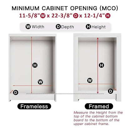 Pull Out Trash Can Rack Under Cabinet Adjustable 1-3 Bin Holder with Heavy-Duty Soft-Close Slides, Sturdy Wooden Base Support, Door Mounting for Kitchen, Living Room (Small)