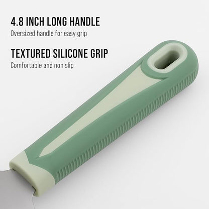 Julienne Peeler Vegetable Peeler -Y Carrot Shredder Julienne Slicer with 4.8'' Long Silicone Handle -Potato Peeler Swivel Peeler for Kitchen, Set of 2 Green