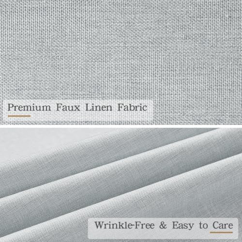 Furlinic No Hook Shower Curtain Scalloped Boho Extra Wide 96x75 Dusty Blue