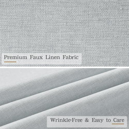 Furlinic No Hook Shower Curtain Scalloped Boho Extra Wide 96x75 Dusty Blue