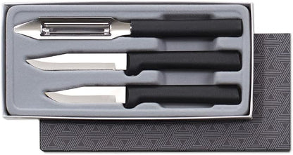 Rada Cutlery Kitchen Basics Gift Set (256), 3-Piece Knife Set, Black Handle