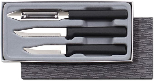 Rada Cutlery Kitchen Basics Gift Set (256), 3-Piece Knife Set, Black Handle