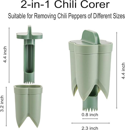 Pepper Seed Corer Remover, Upgrade 2 in 1 Bell Pepper Cutter Quickly Cutting and Deseeding Bell Pepper Corer Tool for Vegetables Kitchen Gadget