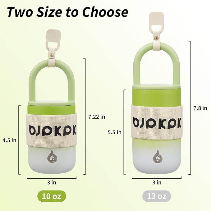 BJPKPK 10oz Tumbler With Lid And Handle Insulated Tumblers Cup Stainless Steel Coffee Mug,Cucumber