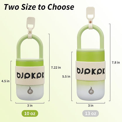 BJPKPK 10oz Tumbler With Lid And Handle Insulated Tumblers Cup Stainless Steel Coffee Mug,Cucumber