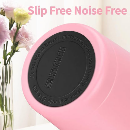 MEZMUT 20oz Tumbler Coffee Travel Mug with Daul Lid and Straw, Stainless Steel Double Wall Vacuum Spill Proof Insulated Tumbler, Hot or Iced Coffee Cups for Drinks (1Pack, Light Pink)