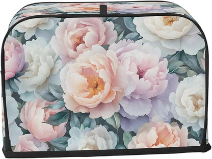 Watercolor Flower Floral Toaster Cover 2 Slice Wide Slot Washable Kitchen Appliance Covers Fingerprint Bread Machine Dust Cover Small Toaster Oven Accessories Covers Bread Maker Bag Women Gift