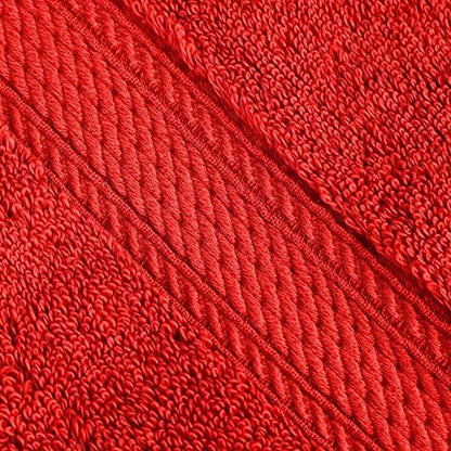 Superior Egyptian Cotton Plush & Absorbent, Face Towel Set of 6, Red