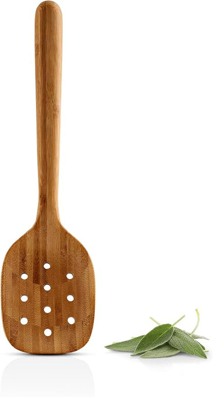 EVA SOLO | Nordic Kitchen Perforated Ladle Bamboo | Ideal for Straining and Serving Pasta and Vegetables | Natural & Eco-friendly Alternative to Plastic | Bamboo