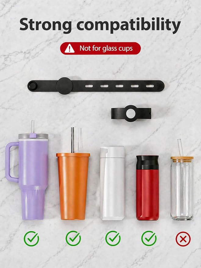 Magnetic Gym Water Bottle Holder, Magnetic Silicone Strap Holder, Adjustable Magnetic Tumbler Holder for Bottles