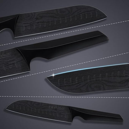 Chef Knife 7 Inch Sharp Santoku Knife High Carbon Stainless Steel, Kitchen Gadgets with High-End Gift Box, Christmas Gifts for Men and Women, Parents