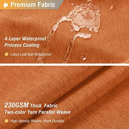 BTTN Burent Orange Linen Textured Waterproof Fabric Shower Curtain, 72x72