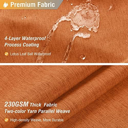 BTTN Burent Orange Linen Textured Waterproof Fabric Shower Curtain, 72x72