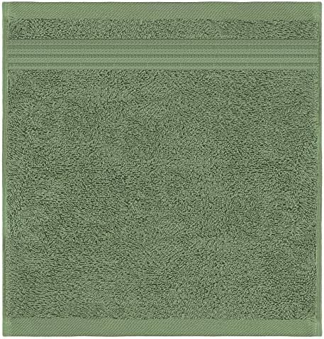 American Veteran Towel, 100% Cotton Turkish Washcloths for Bathroom Essentials 4 Pack, Soft Absorbent Wash Cloths Quick Drying Small Towels Washrags, Sage Green