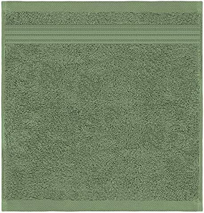 American Veteran Towel, 100% Cotton Turkish Washcloths for Bathroom Essentials 4 Pack, Soft Absorbent Wash Cloths Quick Drying Small Towels Washrags, Sage Green