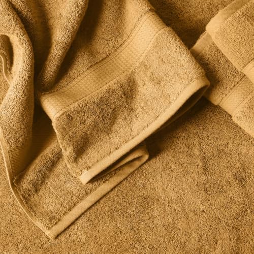 Superior Egyptian Cotton Plush & Absorbent, Bath Towel Set of 4, Gold