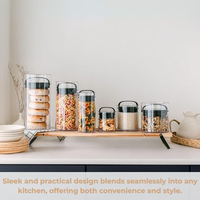 Prepara Evak Fresh Saver Airtight Plastic Container, Small (4” x 3.75”, 1.8 Cups), BPA-Free Food Storage Canister Vacuum Sealed Lid Handle, Odor Resistant, Ideal for Coffee Beans & Dry Goods