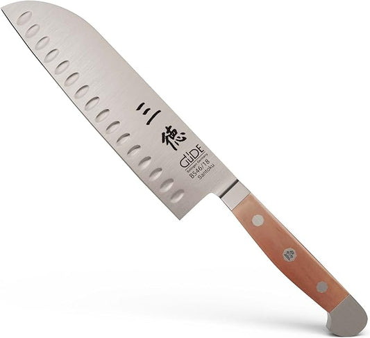Güde Alpha Pear Series Hand Forged/Sharpened Santoku Knife, 7-in - Ice Hardened Steel - Made in Solingen, Germany Since 1910