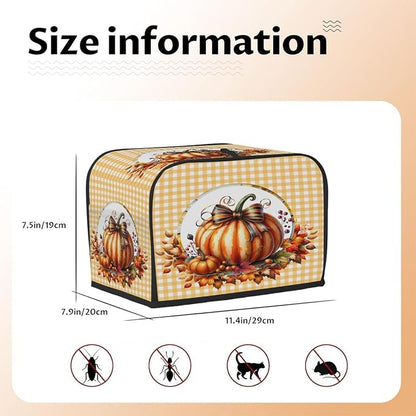 2 Slice Pumpkin Orange Autumn Toaster Cover Waterproof Dust Fingerprint Bread Machine Cover Washable Kitchen Appliance Protector For Home Kitchen Bakeware Table Decor Women Gifts