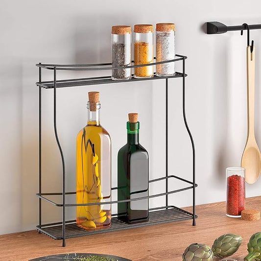Metaltex Spice Rack, TouchTherm Coating, Black, 35x12x37 cm