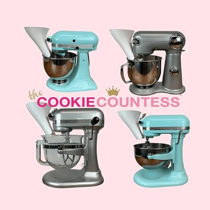 Countess Flour Funnel™ - Stand Mixer Attachment by The Cookie Countess (White)
