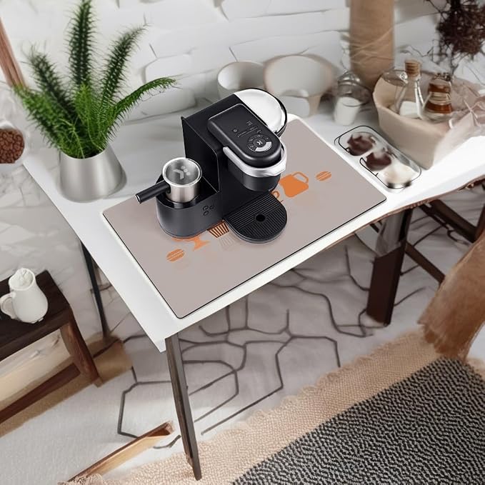 Golener Thick Counter Protector Absorbent Coffee Machine Spill Mat, Desk Protector, Prevent Moving, Coffee Mat Placemats Under Any Drink Coffee, Tea