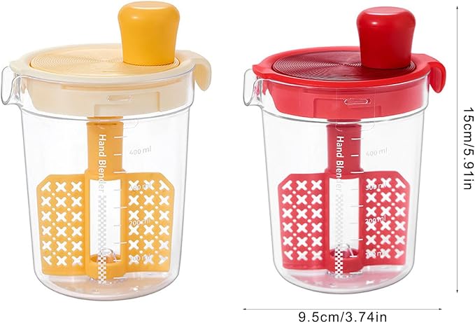 Graduated Cup for Mixing Drink and Eggs Liquid Precise Measurement Mug Kitchen Protein Powder Mixer with Filter Plate