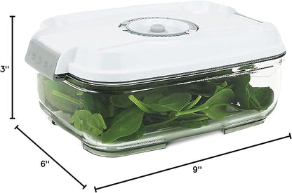 PrepSealer Food Saving Airtight Meal Prep BPA-free Tritan Vacuum Container (1.4L) - Pump not Included