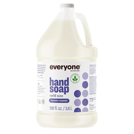 Everyone Liquid Hand Soap Refill, 1 Gallon, Lavender and Coconut, made with Essential Oils for kitchen and bathroom