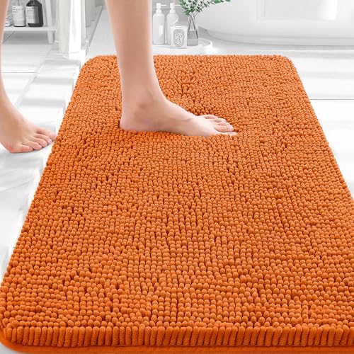 OLANLY Bathroom Rugs 35x24, Extra Soft Absorbent Chenille Bath Rugs