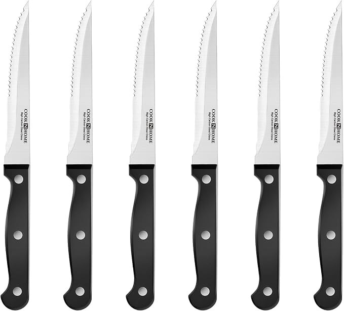 Cook N Home Basics Bamboo Kitchen Cutlery Block Set with Knifes, High Carbon Stainless Steel Blade, 15-Piece, Black