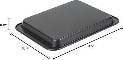 Baking Sheets Toaster Oven Pans, Cookie Sheets for Baking Tray Non Stick, Broiler Quarter Half Sheet Pan, Jelly Roll Pan Cake Pan Set for Cooking, Walooza Rimmed Cookie Sheets for Baking Nonstick