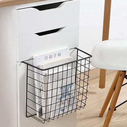 Under Shelf Storage Basket, Hanging Shelf Basket Slides Under Shelves for Storage Metal Under Cabinet Shelf Basket Organizer for Kitchen Pantry Desk Bookshelf (Black Pack of 4)