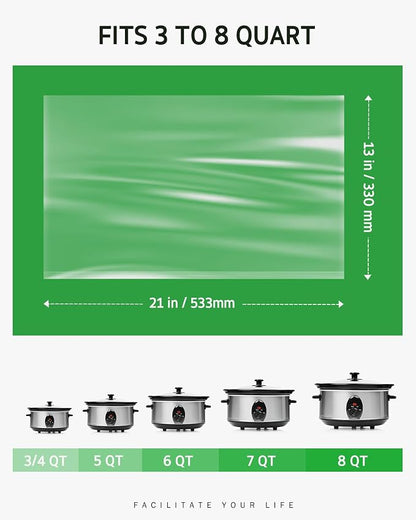 Syntus Slow Cooker Liners, 30 Count Cooking Bags Large Size Disposable Pot Liners Plastic Bags, Fit 3QT to 8QT for Slow Cooker Cooking Trays, 13"x 21", 30 Liners
