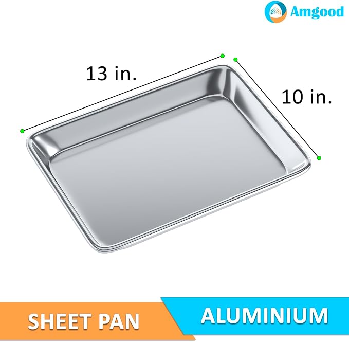 10 in. x 13 in. Quarter Size Aluminum Bun. / Sheet Pan | Ideal for baking, roasting, cooling, prepping, or storing - a must-have in restaurants, bakeries, and busy kitchens.