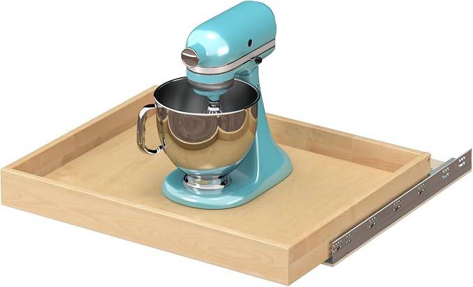 Pull Out Drawers for Kitchen Cabinets 26" W x 21" D Birch Wood | Pull-Out Cabinet Drawer, Slide Out Shelf, Concealed Soft-Close Full-Extension Slides, Bottom & Side Mount, 80 lb Heavy-Duty