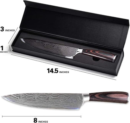 Professional Chef Knife, 8 Inch Pro Kitchen Knife, German High Carbon Stainless Steel Knife with Ergonomic Handle