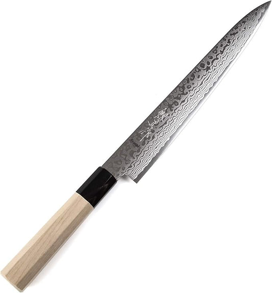 Japanese Sujihiki Knife Damascus ZA18 69 Layer Octagonal Magnolia Wood Handle, Slicer 9.5-inch (240mm)
